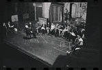 George Abbott [front] and unidentified others in rehearsal for the stage production Flora, the Red Menace