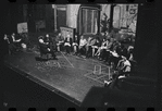 George Abbott [front] and unidentified others in rehearsal for the stage production Flora, the Red Menace