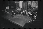 George Abbott [front] and unidentified others in rehearsal for the stage production Flora, the Red Menace