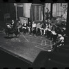 George Abbott [front] and unidentified others in rehearsal for the stage production Flora, the Red Menace