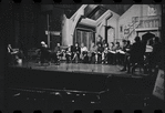 George Abbott [front] and unidentified others in rehearsal for the stage production Flora, the Red Menace