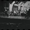 George Abbott [front] and unidentified others in rehearsal for the stage production Flora, the Red Menace