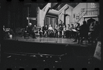 George Abbott [front] and unidentified others in rehearsal for the stage production Flora, the Red Menace