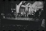 George Abbott [front] and unidentified others in rehearsal for the stage production Flora, the Red Menace