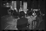 George Abbott [center] and unidentified others in rehearsal for the stage production Flora, the Red Menace