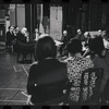 George Abbott [center] and unidentified others in rehearsal for the stage production Flora, the Red Menace