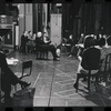 George Abbott [center] and unidentified others in rehearsal for the stage production Flora, the Red Menace