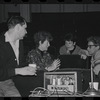 William Eckart, Jean Eckart, Lee Theodore and Tharon Musser in rehearsal for the stage production Flora, the Red Menace