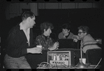 William Eckart, Jean Eckart, Lee Theodore and Tharon Musser in rehearsal for the stage production Flora, the Red Menace