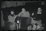Lee Theodore, Fred Ebb and unidentified in rehearsal for the stage production Flora, the Red Menace