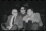 John Kander, Fred Ebb and unidentified [front] in rehearsal for the stage production Flora, the Red Menace