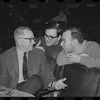 John Kander, Fred Ebb and unidentified [front] in rehearsal for the stage production Flora, the Red Menace
