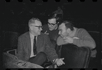 John Kander, Fred Ebb and unidentified [front] in rehearsal for the stage production Flora, the Red Menace
