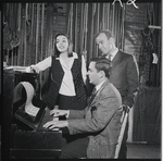 Liza Minnelli, John Kander and Fred Ebb in rehearsal for the stage production Flora, the Red Menace