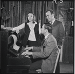 Liza Minnelli, John Kander and Fred Ebb in rehearsal for the stage production Flora, the Red Menace