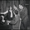 Liza Minnelli, John Kander, Bob Dishy and Fred Ebb in rehearsal for the stage production Flora, the Red Menace