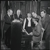 Harold Prince, George Abbott, Liza Minnelli, John Kander and Fred Ebb in rehearsal for the stage production Flora, the Red Menace