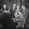 Harold Prince, George Abbott, Liza Minnelli, John Kander and Fred Ebb in rehearsal for the stage production Flora, the Red Menace