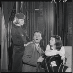 Cathryn Damon, Bob Dishy and Liza Minnelli in rehearsal for the stage production Flora, the Red Menace