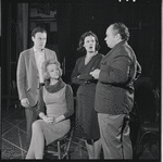 Bob Dishy, Cathryn Damon, Mary Louise Wilson and Louis Guss in rehearsal for the stage production Flora, the Red Menace