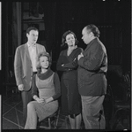Bob Dishy, Cathryn Damon, Mary Louise Wilson and Louis Guss in rehearsal for the stage production Flora, the Red Menace