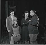 Bob Dishy, Cathryn Damon, Mary Louise Wilson and Louis Guss in rehearsal for the stage production Flora, the Red Menace