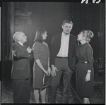 Joe E. Marks, Liza Minnelli, James Cresson and Dortha Duckworth in rehearsal for the stage production Flora, the Red Menace