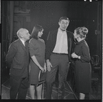 Joe E. Marks, Liza Minnelli, James Cresson and Dortha Duckworth in rehearsal for the stage production Flora, the Red Menace