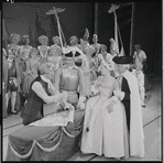 Max Adrian, Louis Edmonds, Barbara Cook and ensemble in the 1956 stage production Candide