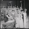 Max Adrian, Louis Edmonds, Barbara Cook and ensemble in the 1956 stage production Candide