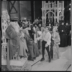 Robert Rounseville [center] and ensemble in the 1956 stage production Candide