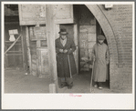 Negro residents of Mound Bayou, Mississippi in front of restaurant, former theater