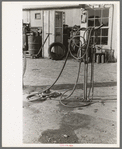 Air and water connections at garage, Mercedes, Texas