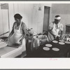 Making tortillas in bake shop, San Antonio, Texas. Tortillas are made of corn flour which is very finely ground and mashed corn. No moisture or baking powder or salt is added