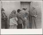 Relief line with clerk, Mexican district, San Antonio, Texas