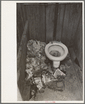 Interior of privy in corral, Mexican district, San Antonio, Texas