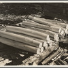 Pile of stakes made with broadaxe at camp near Effie, Minnesota
