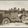 The Harshenberger family going to town in their car near Antelope, Montana