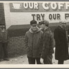 Farmers on street corner, Saturday afternoon. Williston, North Dakota
