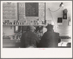 Two men eating breakfast in cafe, Granville, North Dakota