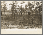 Sign showing donation of land by land developing project, central New Jersey pine area