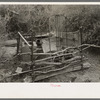 Pigpen made on parts of old beds, near Harlingen, Texas, in white migrant camp