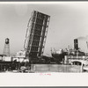 Part of Corpus Christi, Texas with freighter passing through drawbridge