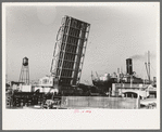 Part of Corpus Christi, Texas with freighter passing through drawbridge