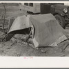 Tent in which migrant boy sleeps, Sebastin, Texas