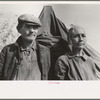 Migrant man and wife camped near Sebastian, Texas