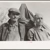 Migrant man and wife camped near Sebastian, Texas