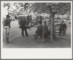 Group of men on the courthouse square, San Augustine, Texas