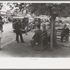 Group of men on the courthouse square, San Augustine, Texas