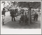 Group of men on the courthouse square, San Augustine, Texas